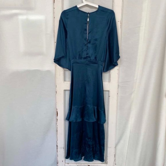 SHEIKE Eternal Tiered Formal Wedding Evening Midi Dress in Peacock NWT - Picture 8 of 14